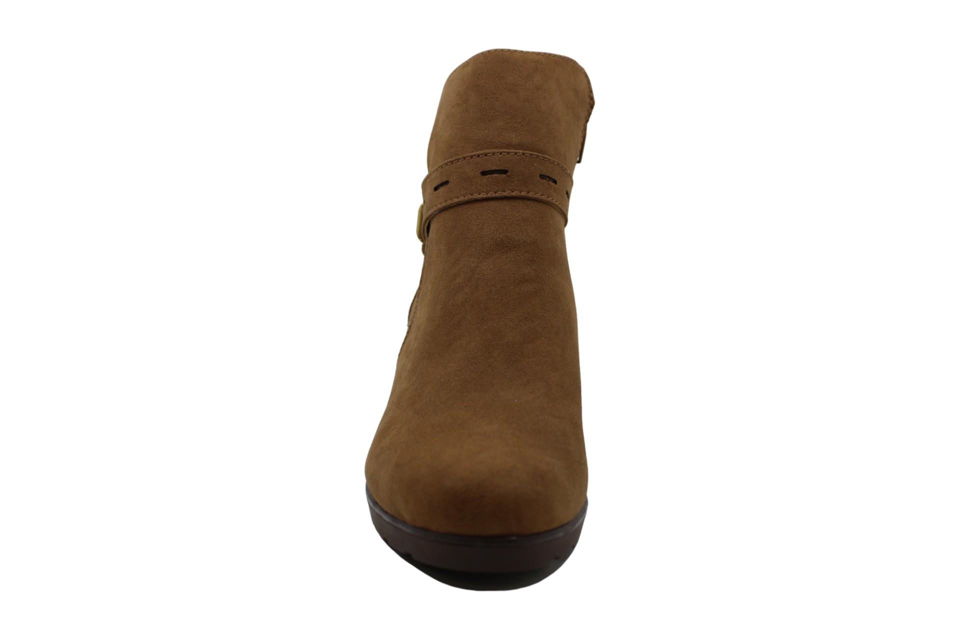 womens brown wedge boots