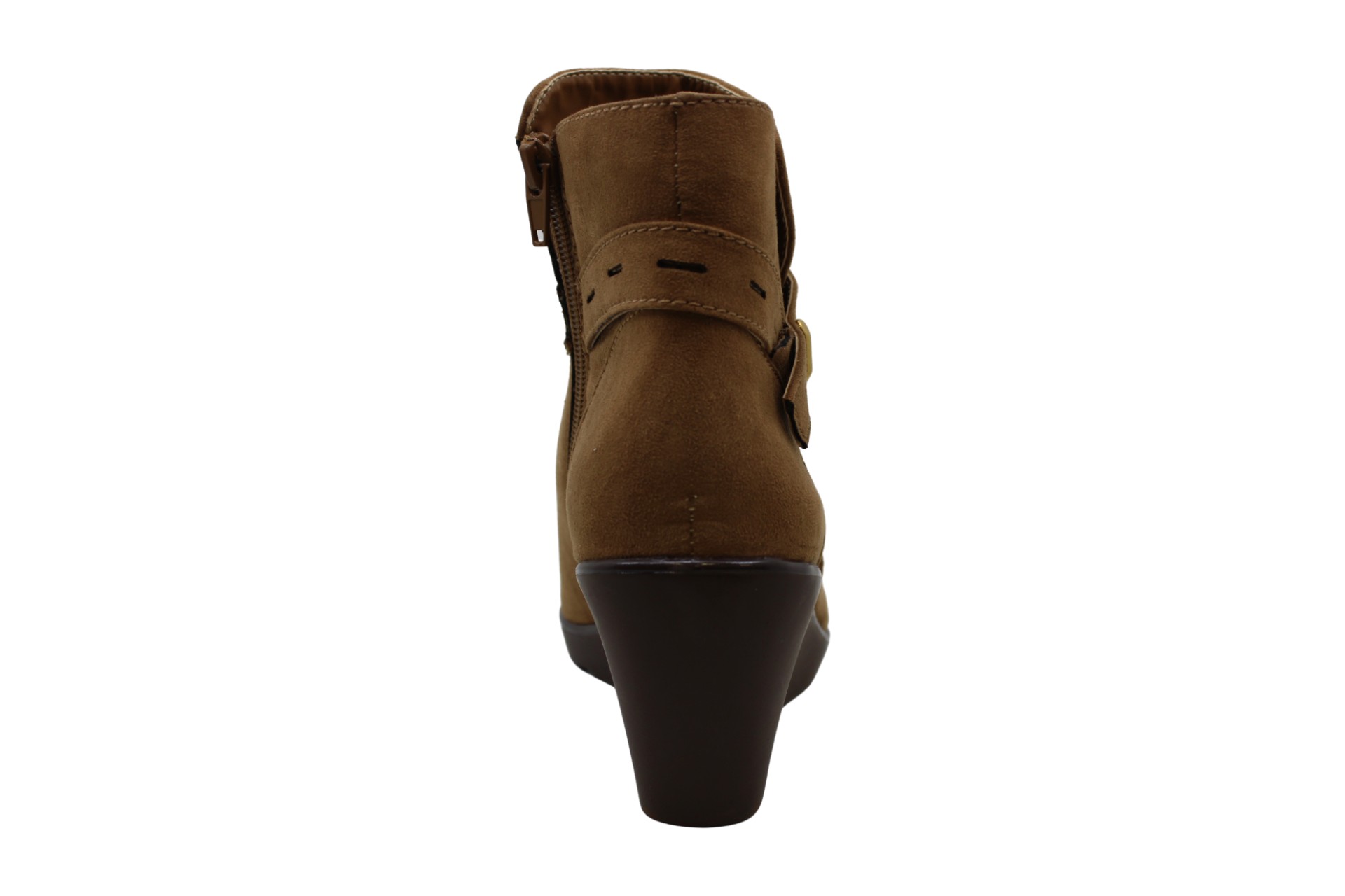 womens brown wedge boots