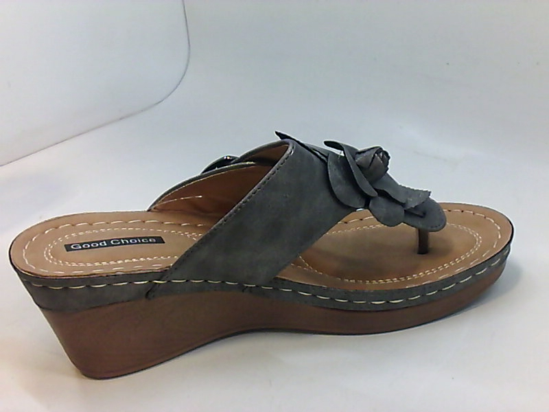 Good Choice Womens Wedged Sandals in Grey Color, Size 7.5