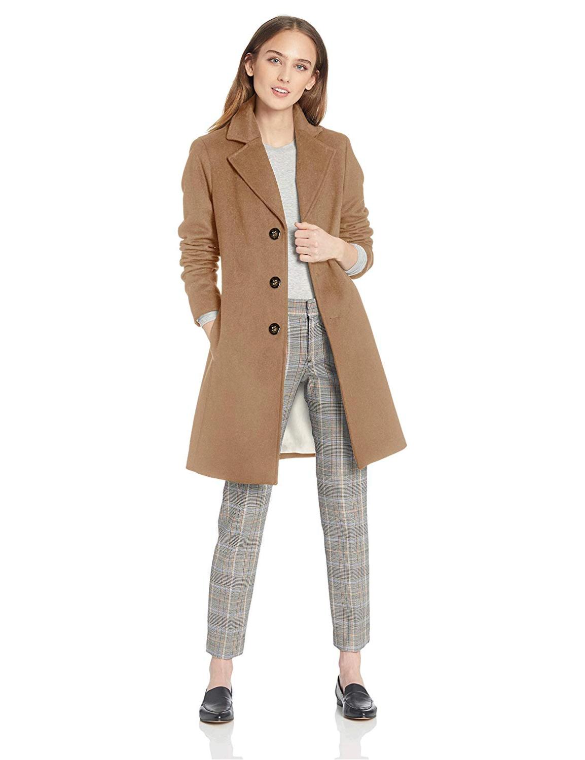 Women's Classic Cashmere Wool Blend Coat, CAMEL, 8, Camel, Size 8.0 | eBay