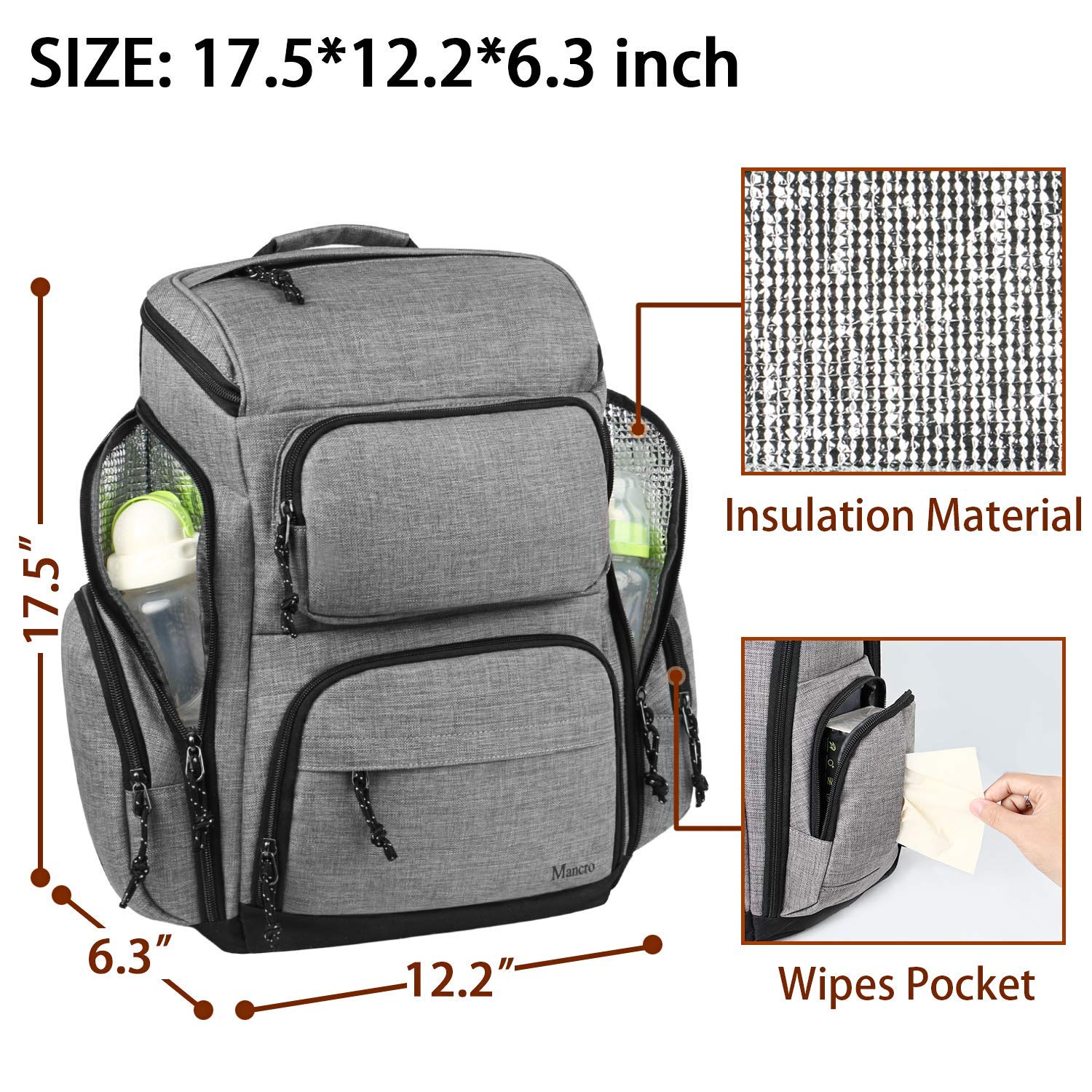 mancro diaper bag backpack