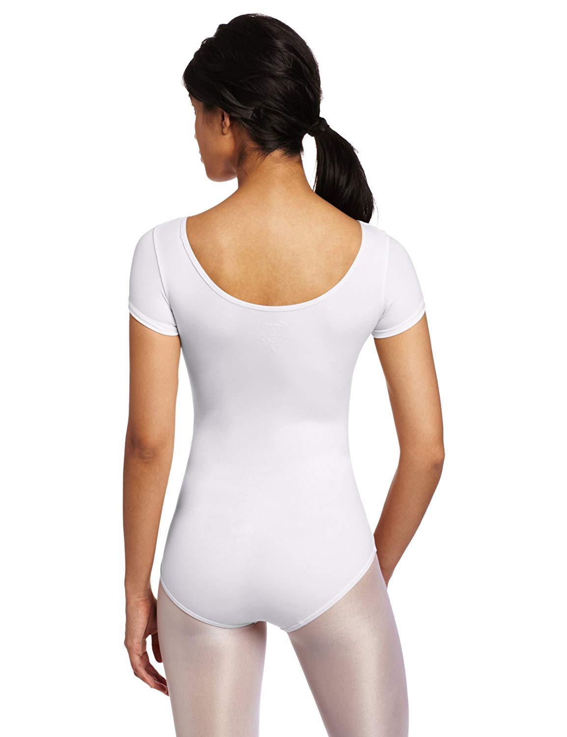 Women S Team Basic Short Sleeve Leotard White Large White Size Large