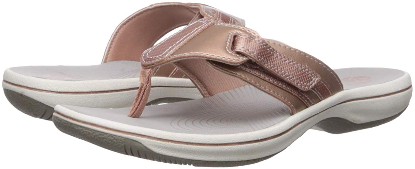 Clarks Womens Flat Sandals in Gold Color, Size 10 XVQ 889308226769 | eBay