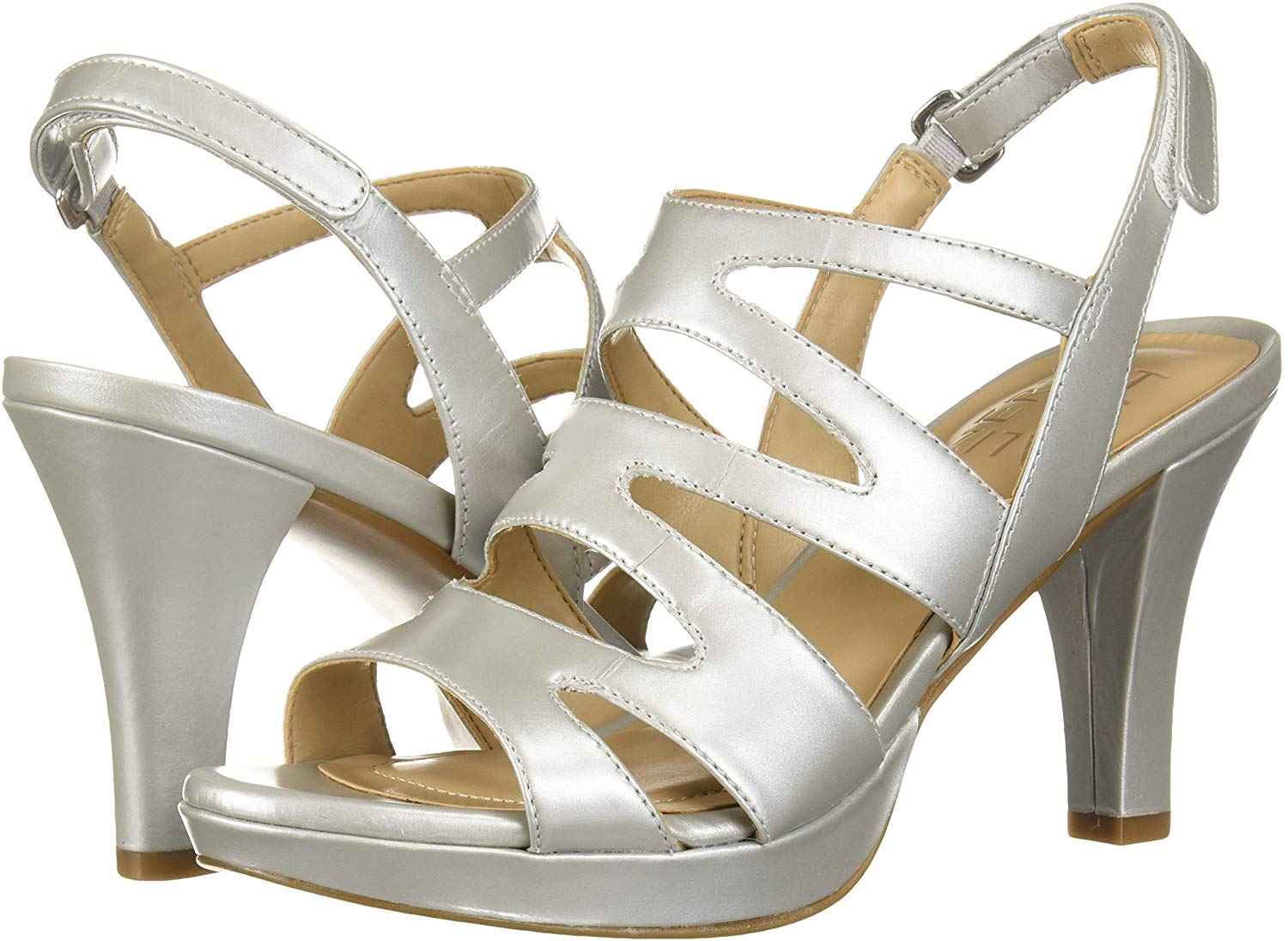 Naturalizer Womens Heeled Sandals in Silver Color, Size 7 EKP | eBay