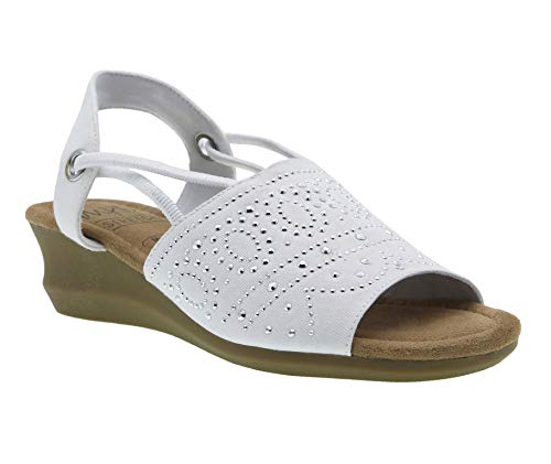 impo stretch sandals white