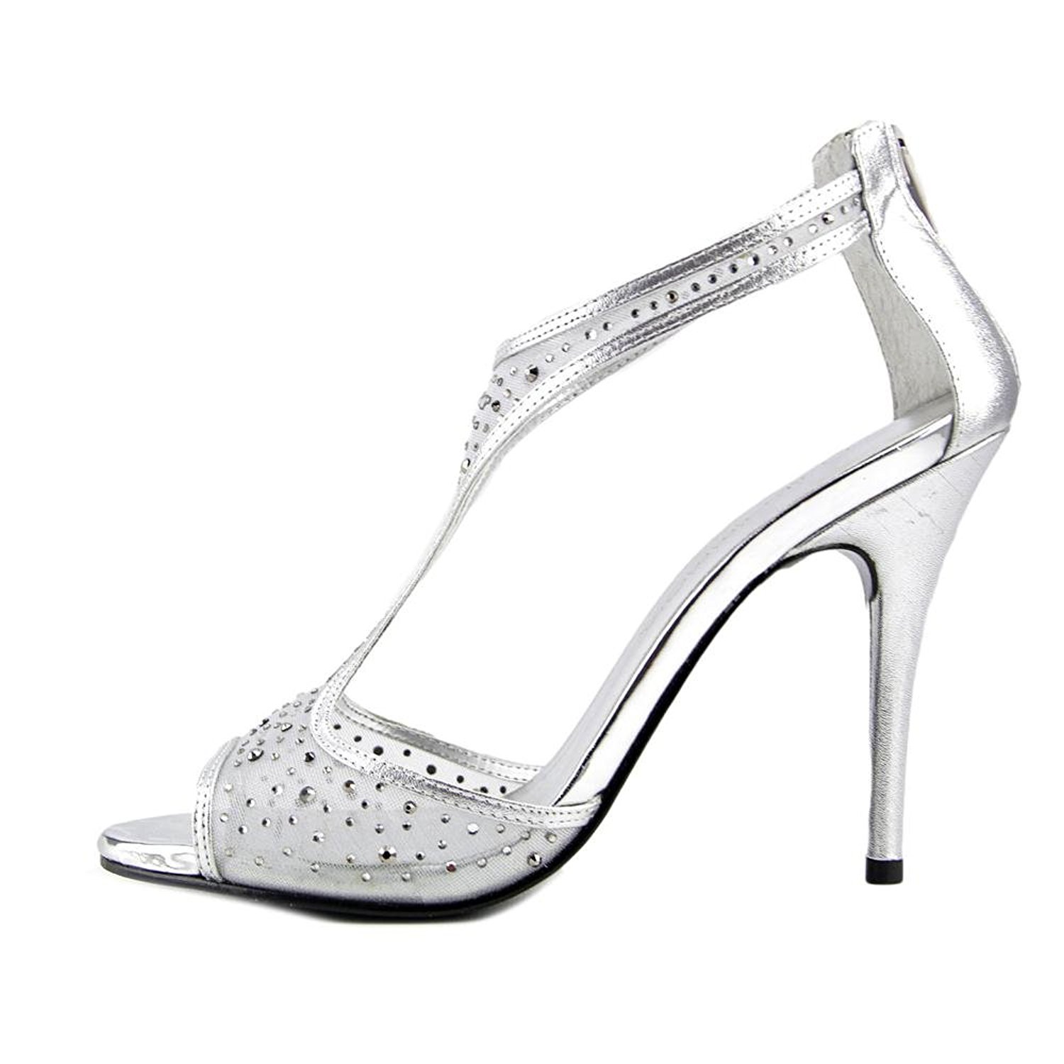 Caparros Womens Heeled Sandals in Silver Color, Size 8 SRI