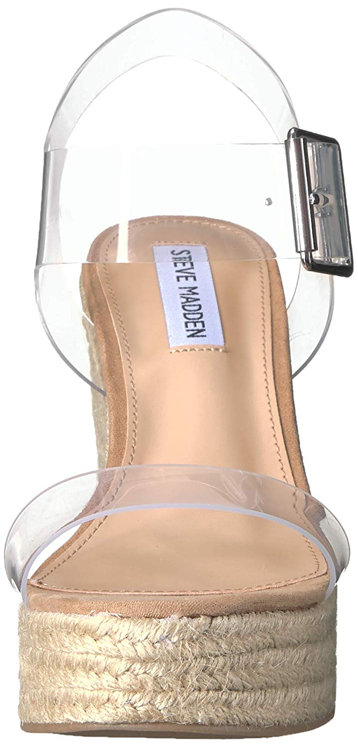 steve madden flat clear sandals