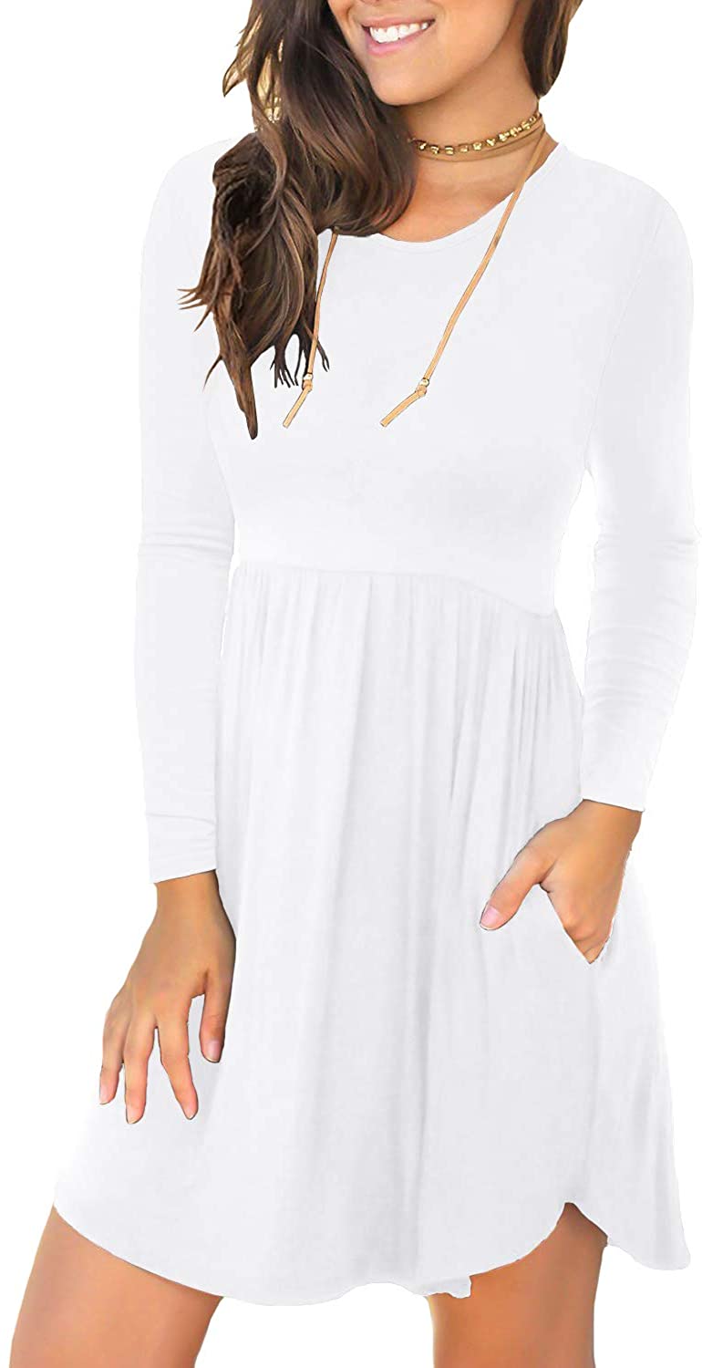 white long sleeve dress casual