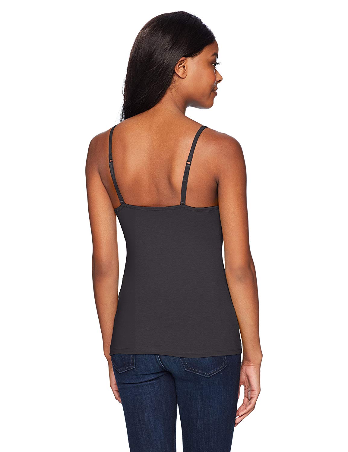 Women's Stretch Cotton Cami with Built-in Shelf Bra,, Black, Size Small Tb | eBay