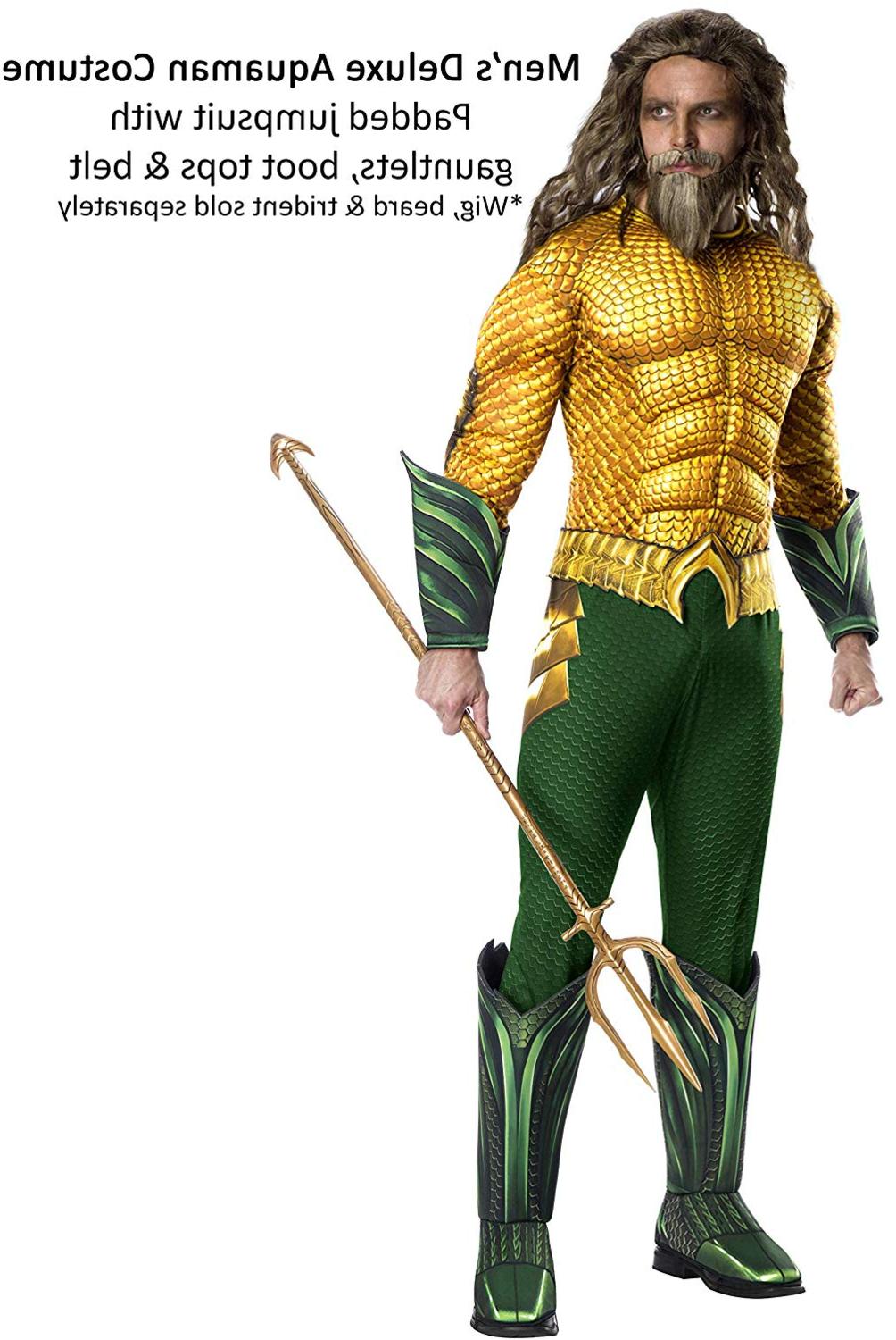 Men's Standard Movie Adult Aquaman Deluxe, As Shown, Size ExtraLarge