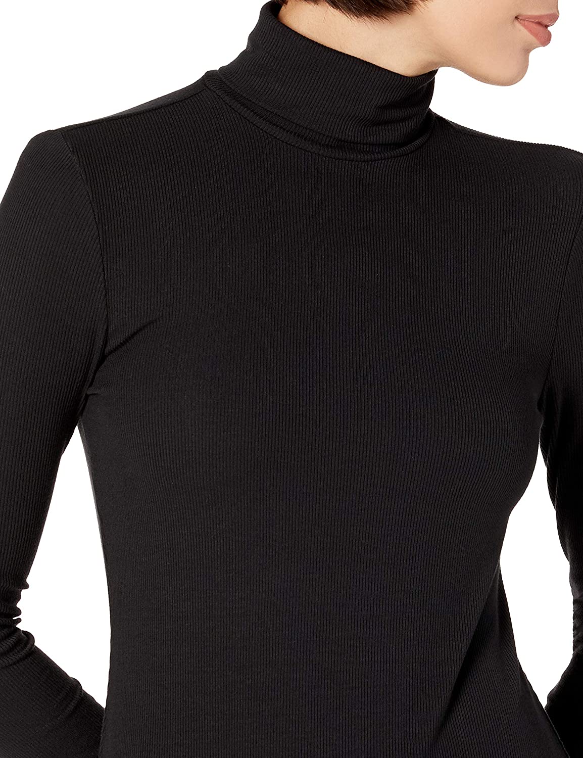 Women's Rayon-Spandex Fine Rib Standard-Fit, Black, Size Small dUzh ...