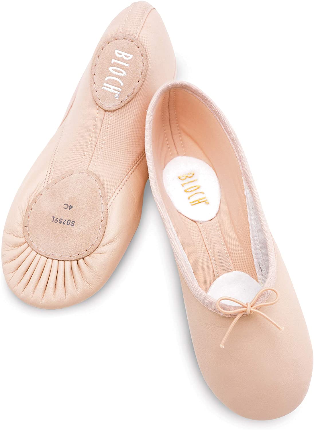 bloch pink leather ballet shoes