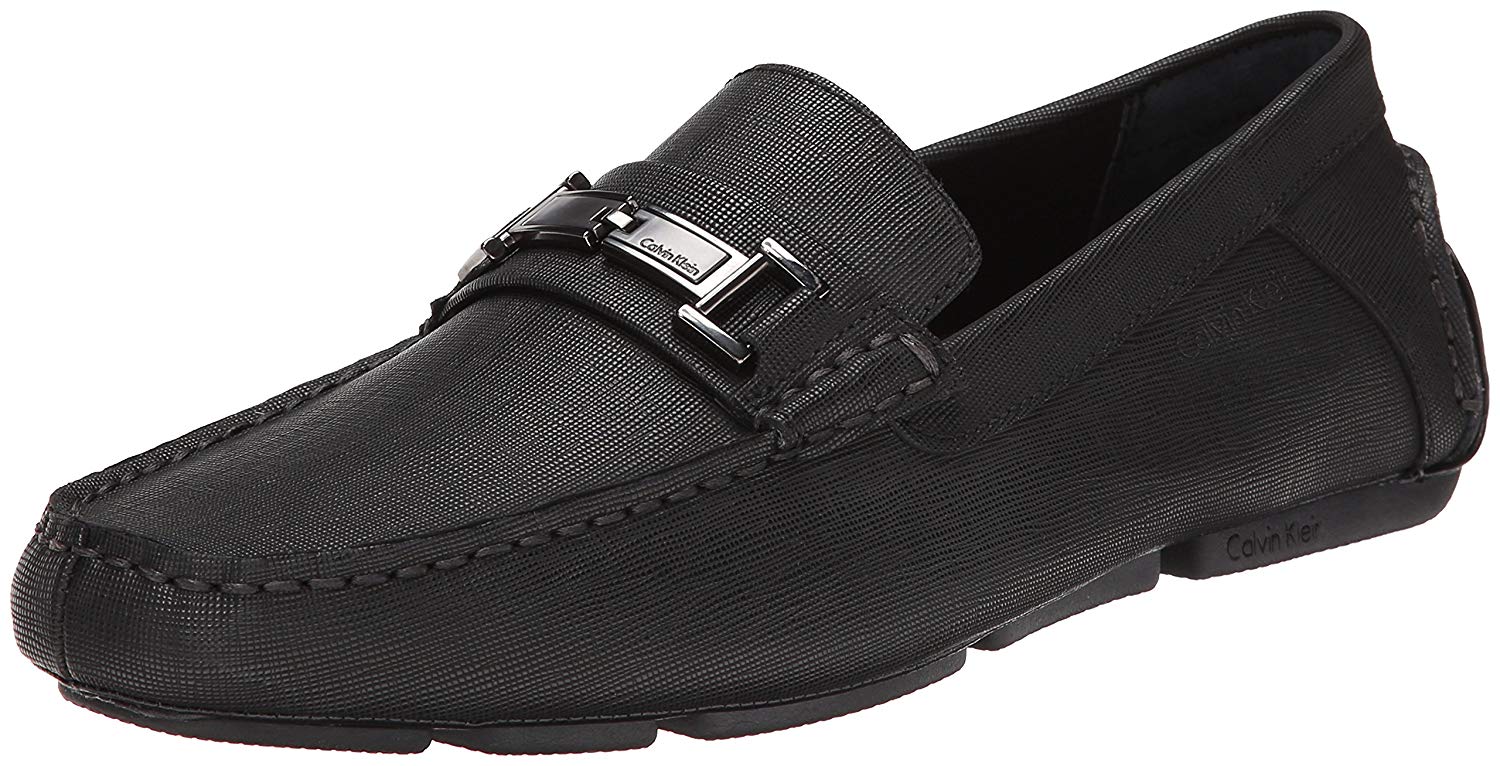 Calvin klein men's loafers black Clearance