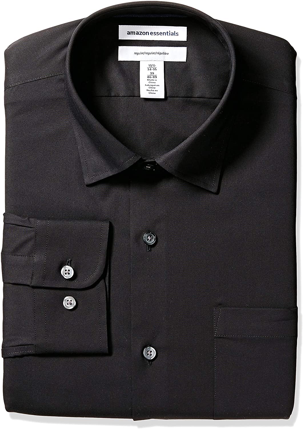 Essentials Mens Regular-fit Wrinkle-Resistant Stretch Dress Shirt Essentials Mens Regular-fit Wrinkle-Resistant Stretch Dress Shirt