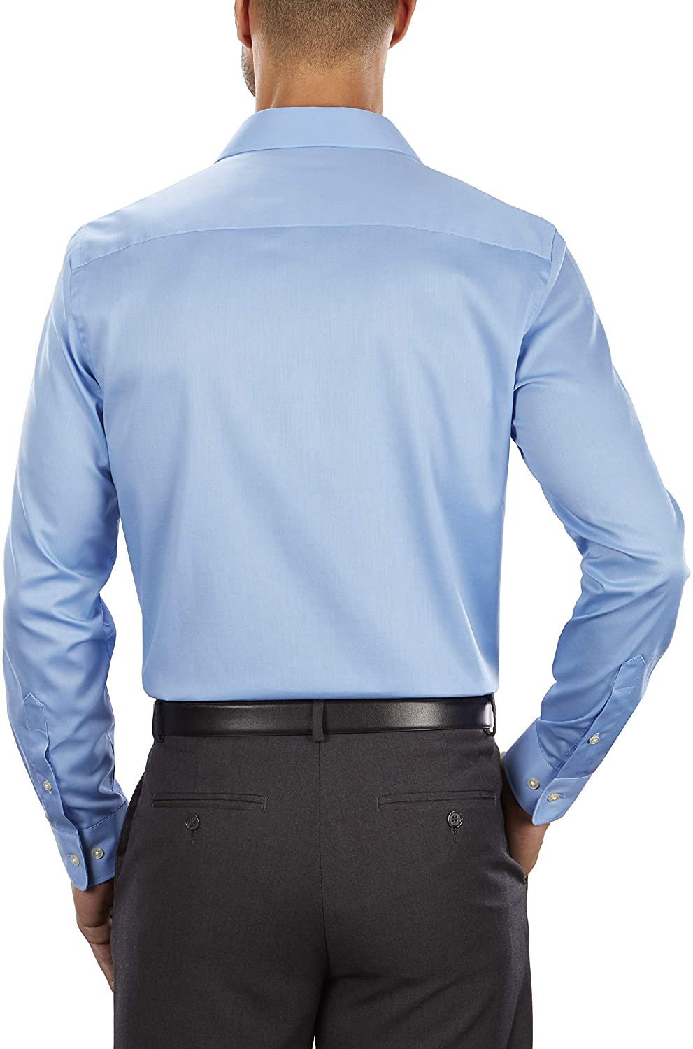 Men's Dress Shirt Slim Fit Flex Collar Stretch, Blue Frost