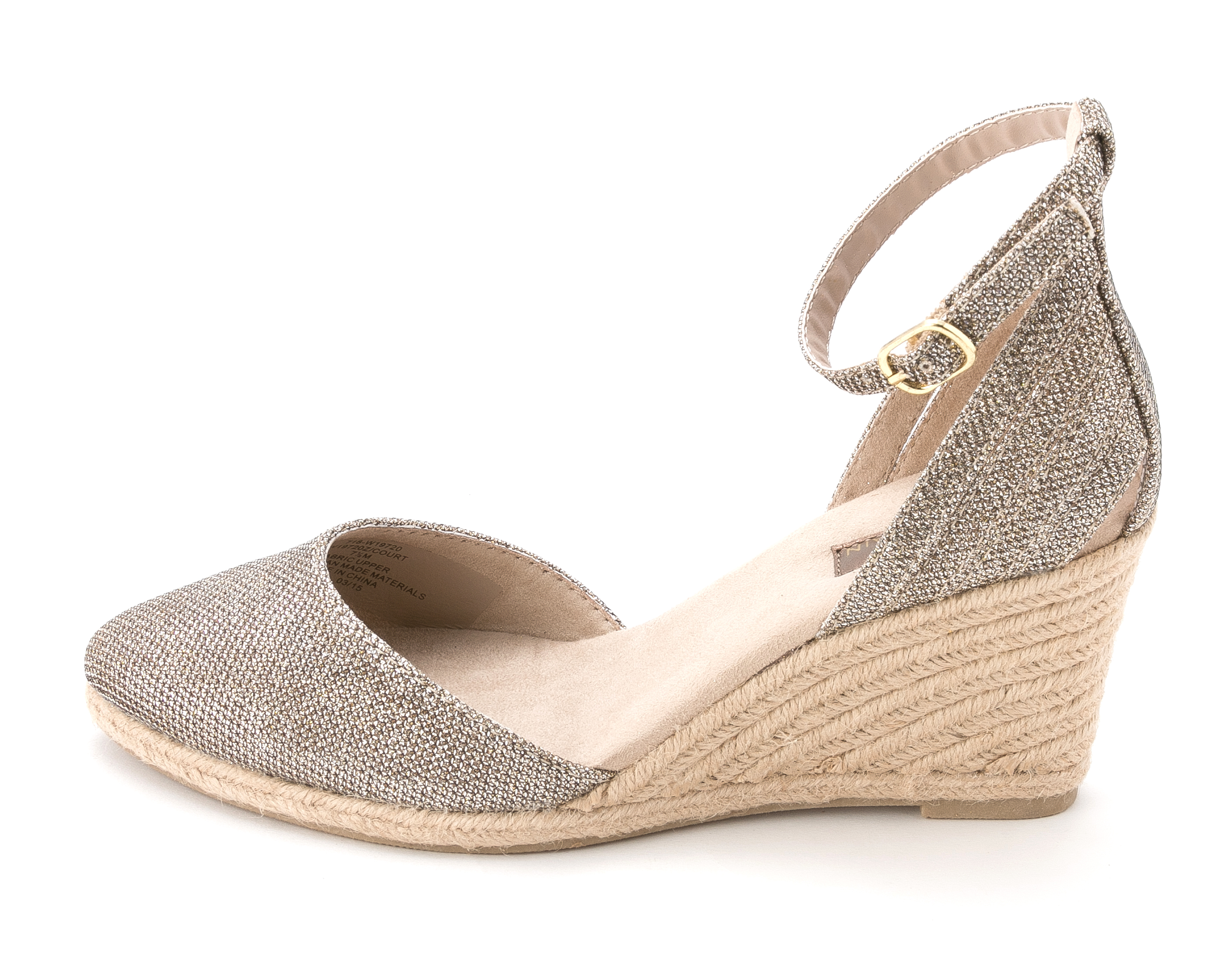 White Mountain Women's Court Wedge Espadrilles, Gold/Metallic, Size 8.5 ...