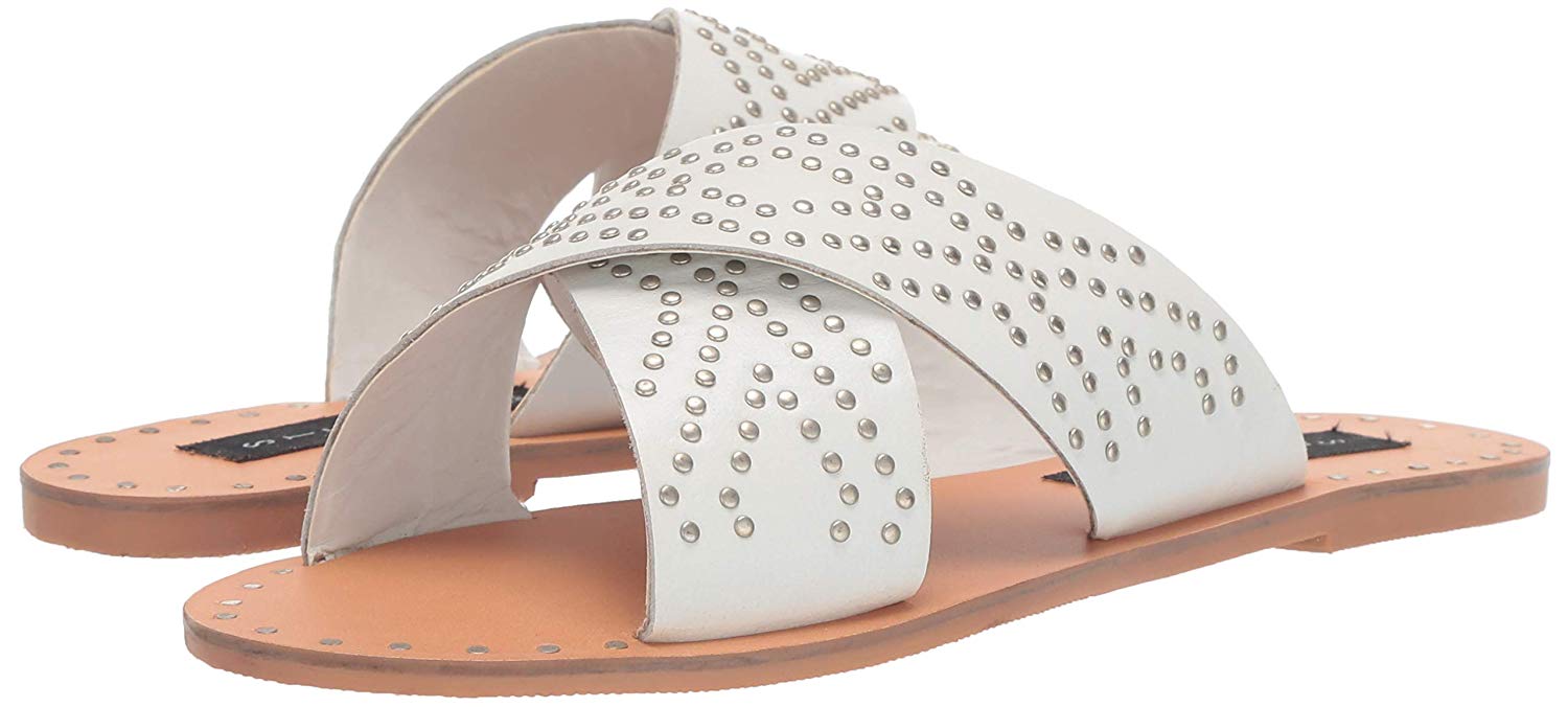 Steven Steve Madden Girlish Flat Sandals White Multi 7 US for sale online | eBay