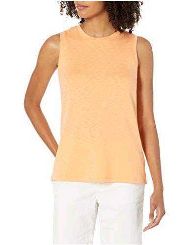 Daily Ritual Cotton Modal Stretch Slub Muscle-sleeve Swing Tunic Marque athletic-shirts Femme