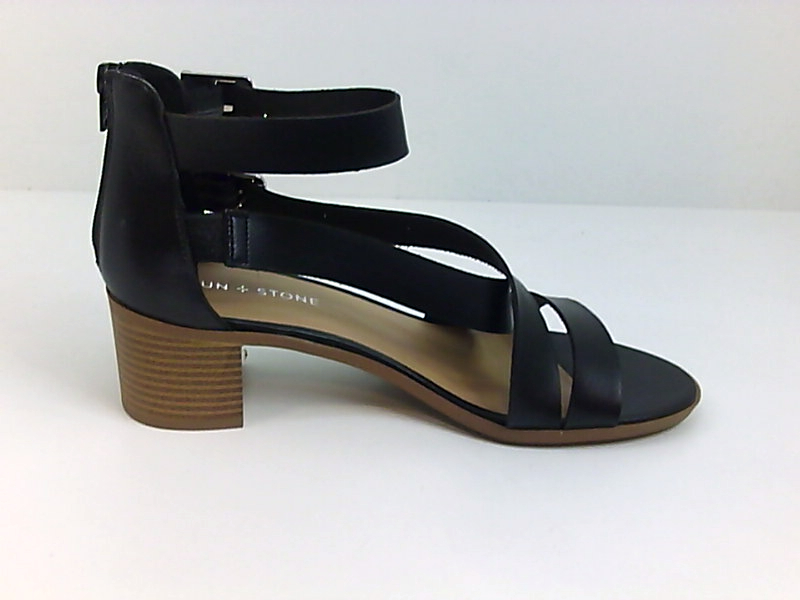 Sun + Stone Womens Heeled Sandals in Black Color, Size 9