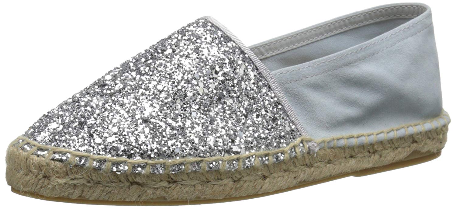 dune silver flat sandals