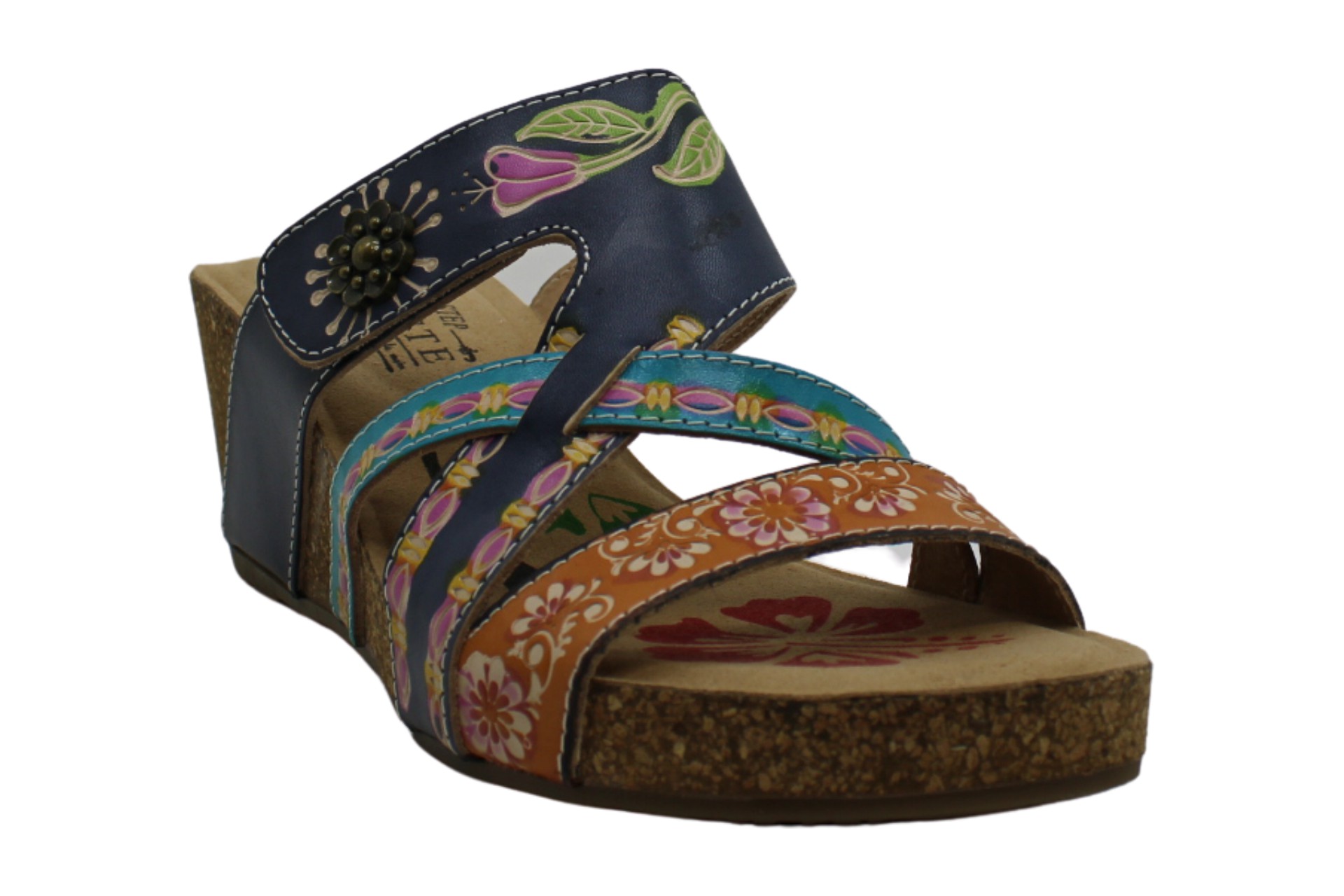 L'Artiste by Spring Step Womens Wedged Sandals in Blue