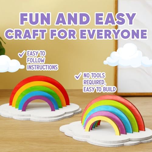 CRAFTY HAPPITOYS Rainbow Painting Set for Kids 12 Pcs - Bulk Stockings & Birthday Goodie Bag Stuffer - Kids Party Favors Toy Return Gifts - Pinata Stuffers - Classroom Treasure Box Carnival Prizes
