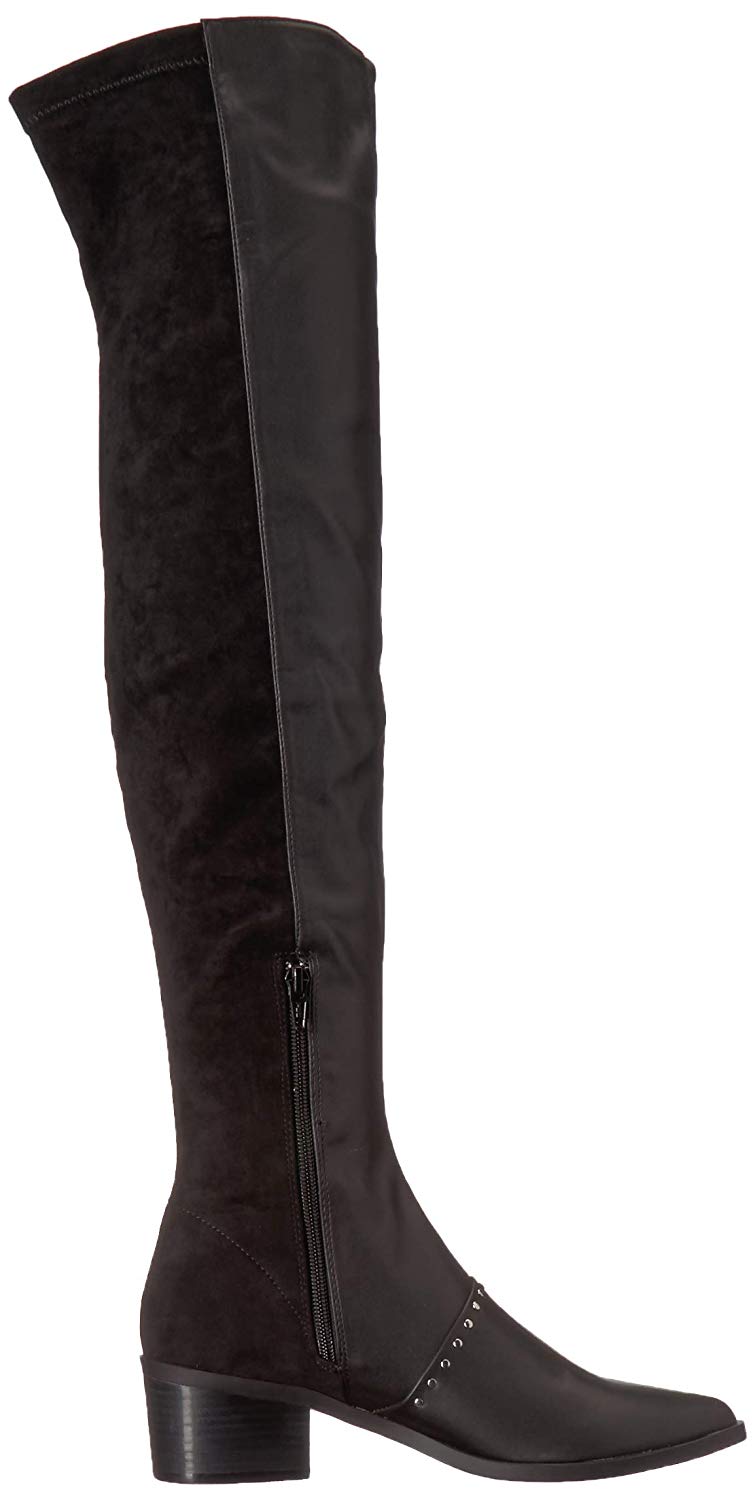 satin over knee boots