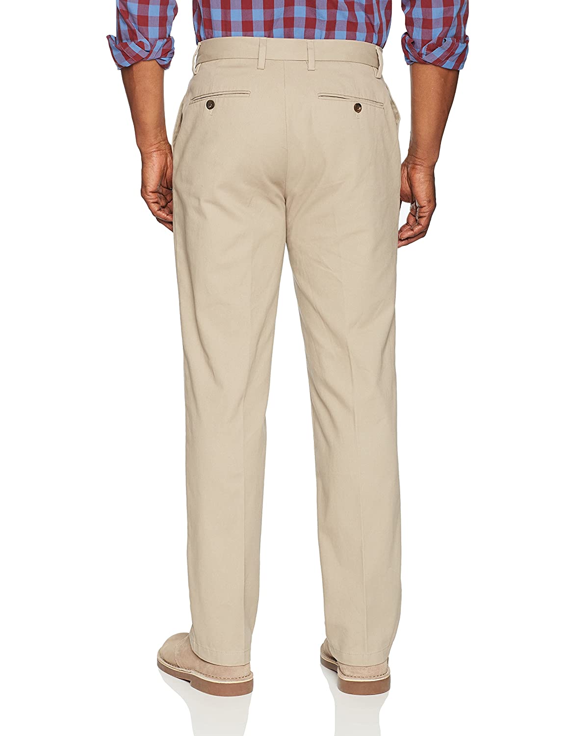 Essentials Men's Classic-Fit Wrinkle-Resistant Flat-Front Chino Pant ...