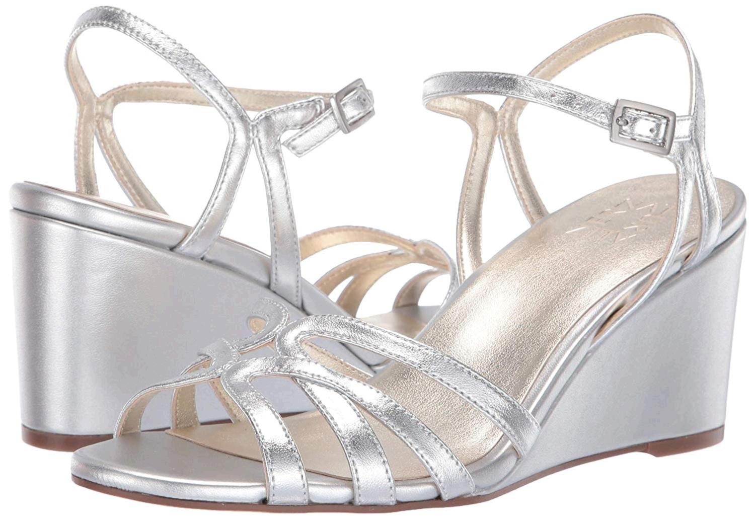 Naturalizer Womens Flat Sandals In Silver Color Size 8 5 Tge Ebay