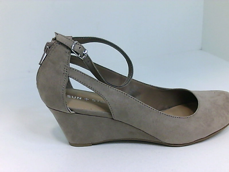 Sun + Stone Womens Wedged Sandals in Grey Color, Size 9