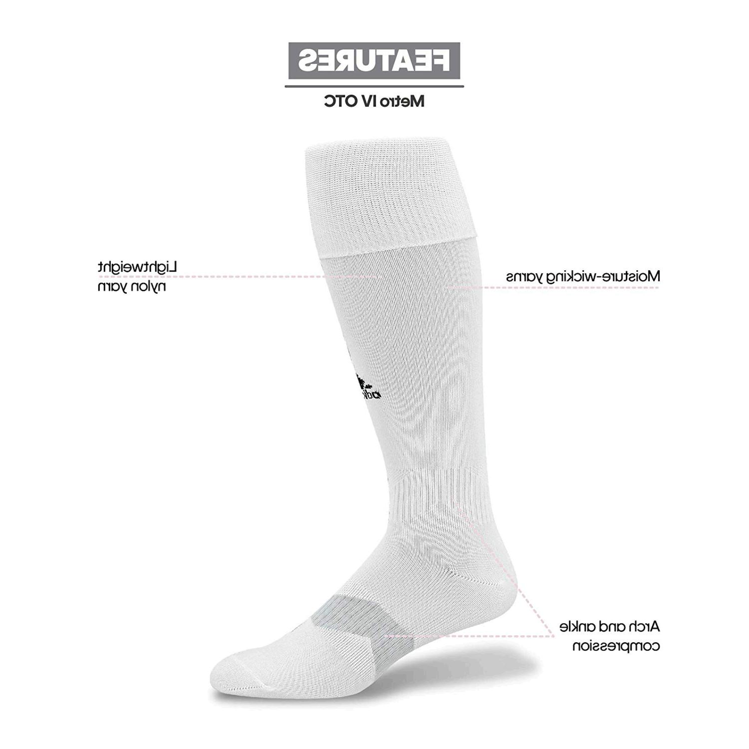 adidas Unisex Metro IV OTC Soccer Sock (1-Pair),, Black, Size 9.0 bEDH ...