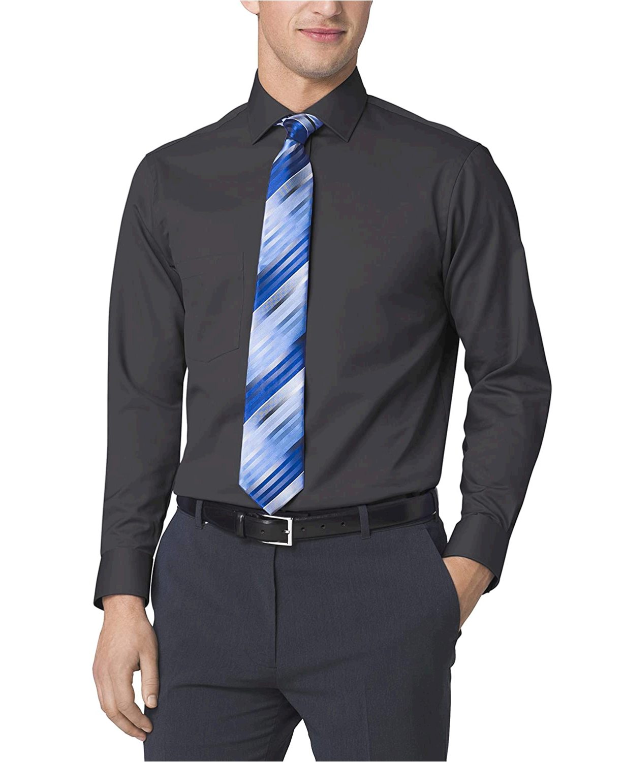 Men's FIT Dress Shirts Flex, Charcoal, Size 20