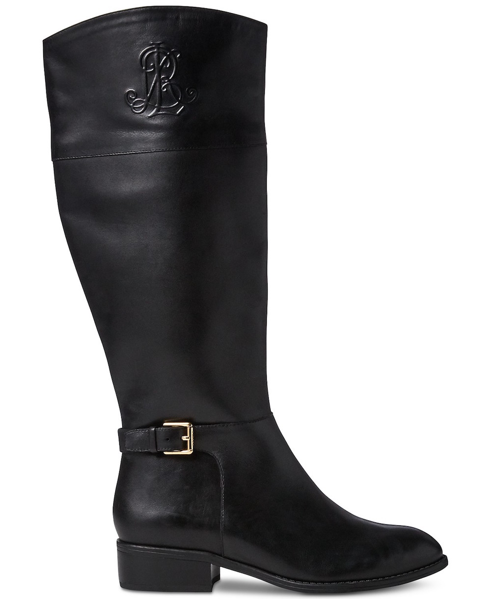 lauren ralph lauren black elridge leather boots